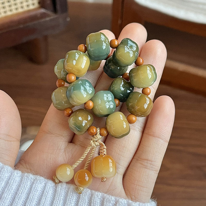 Popular live streaming products: Dunhuang small persimmon Bodhi single ring bracelet for men and women, collectible cultural antique bracelet, Bodhi root design wholesale