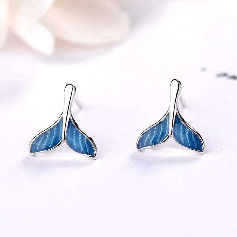 S925 Sterling Silver Dream Blue Fishtail Jewelry Set – Light Luxury Clavicle Chain