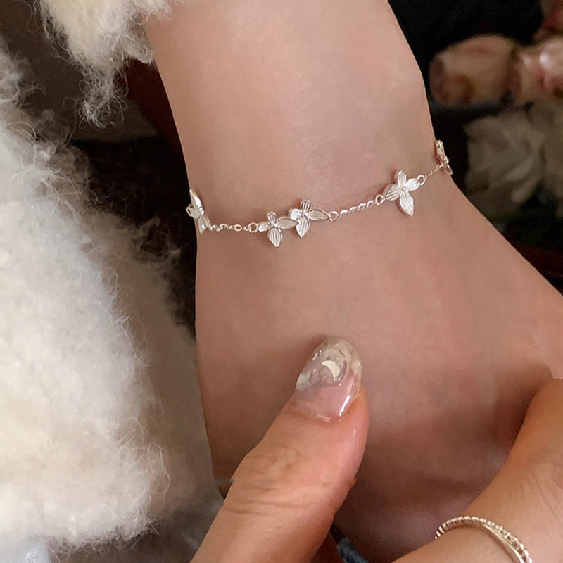 Japanese and Korean S925 sterling silver fairy-like gentle butterfly bracelet for women, niche light luxury temperament, high-end exquisite new jewelry