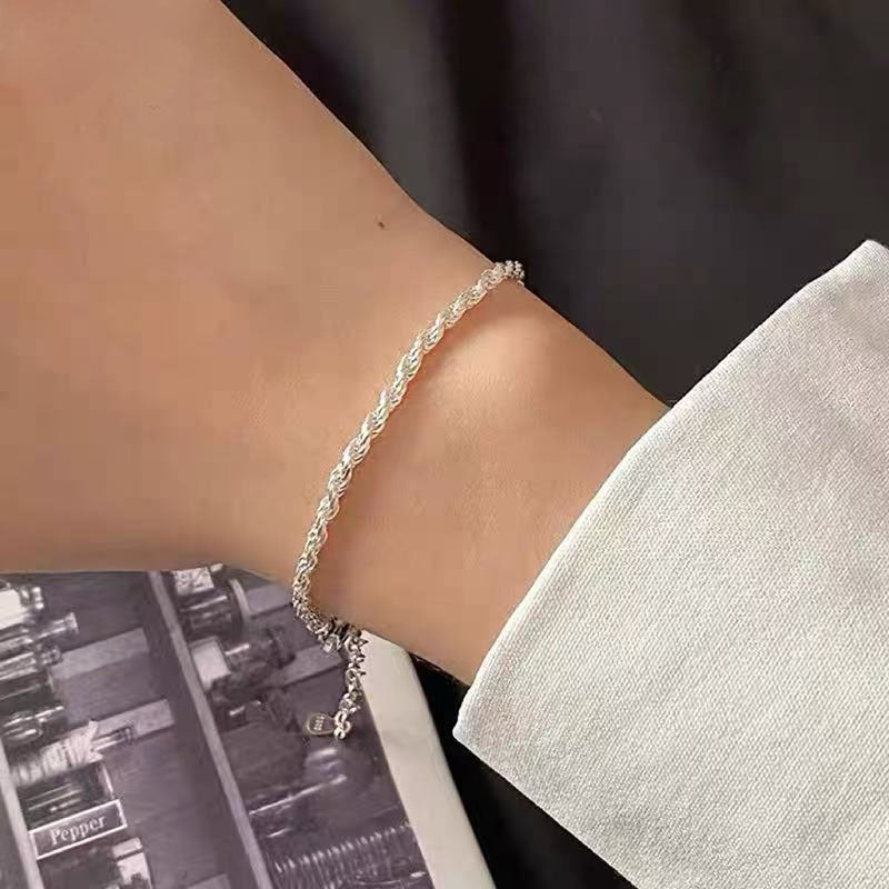 S925 silver simple temperament fresh and sweet niche design ins bracelet
