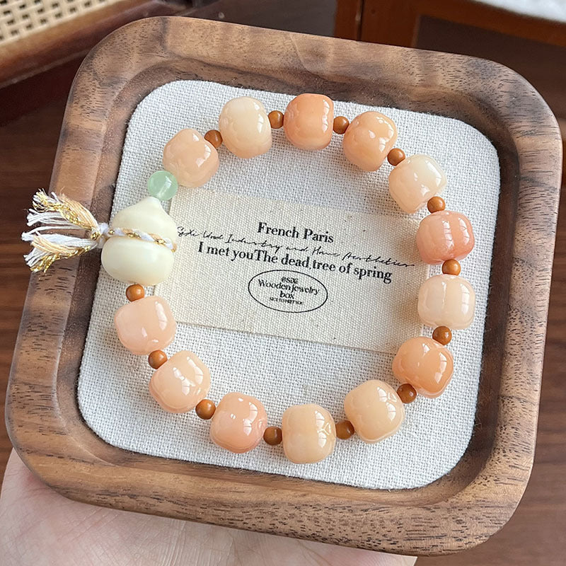 Popular live streaming products: Dunhuang small persimmon Bodhi single ring bracelet for men and women, collectible cultural antique bracelet, Bodhi root design wholesale