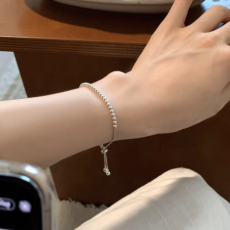 S925 silver simple temperament fresh and sweet niche design ins bracelet