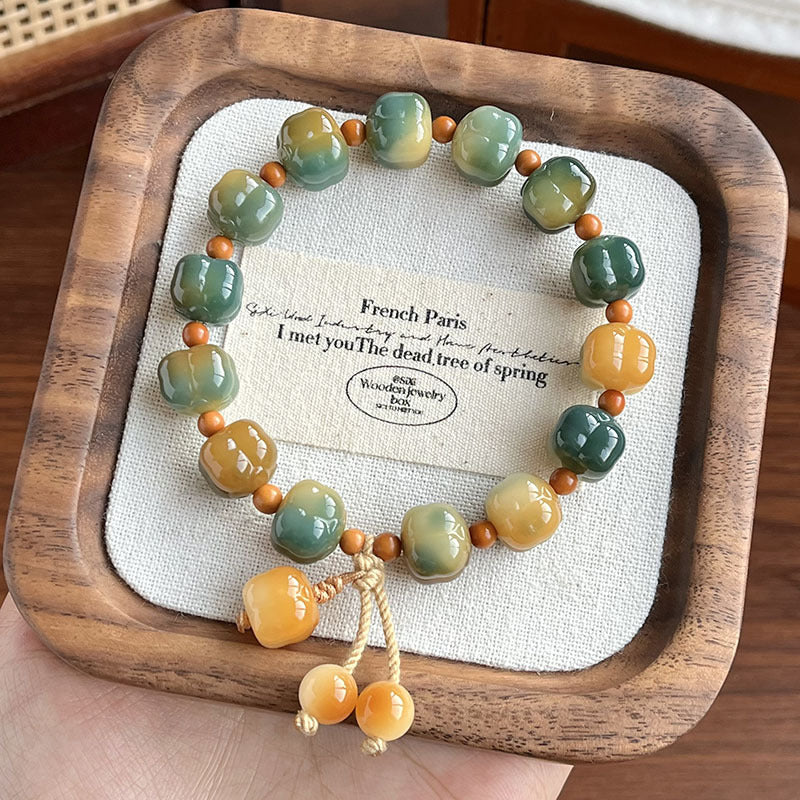 Popular live streaming products: Dunhuang small persimmon Bodhi single ring bracelet for men and women, collectible cultural antique bracelet, Bodhi root design wholesale