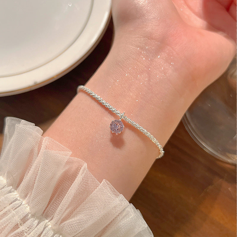 S925 silver simple temperament fresh and sweet niche design ins bracelet