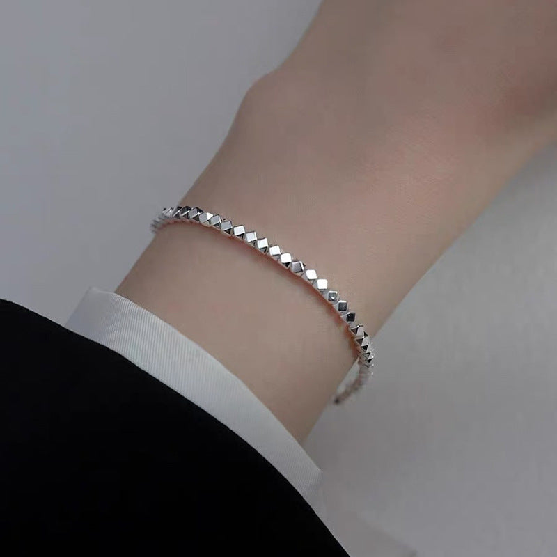 S925 silver simple temperament fresh and sweet niche design ins bracelet
