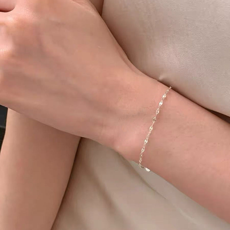 S925 silver simple temperament fresh and sweet niche design ins bracelet