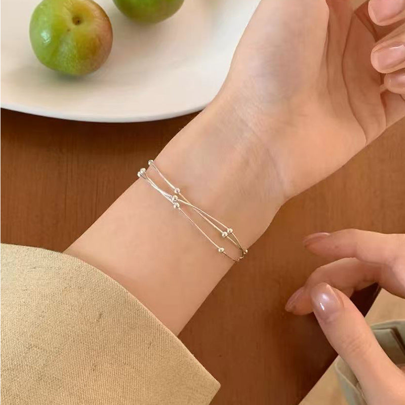S925 silver simple temperament fresh and sweet niche design ins bracelet