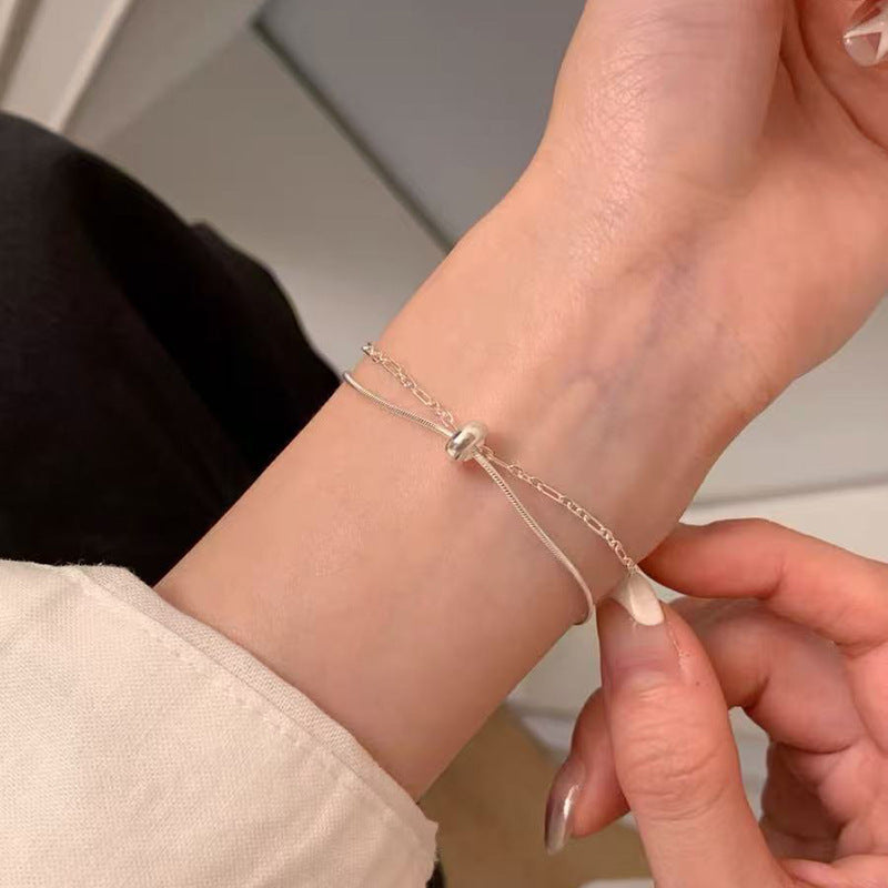 S925 silver simple temperament fresh and sweet niche design ins bracelet