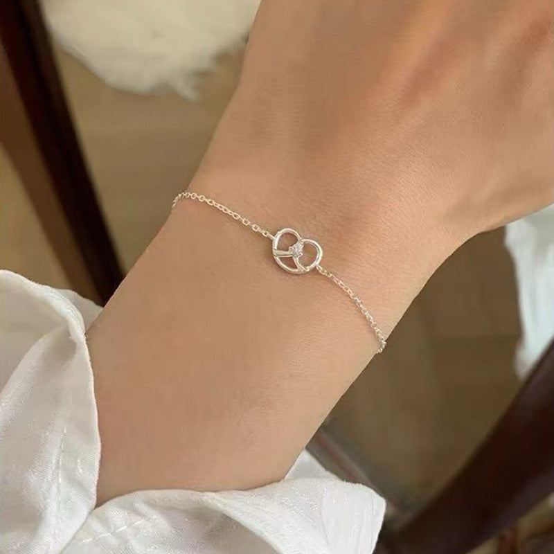 S925 silver simple temperament fresh and sweet niche design ins bracelet