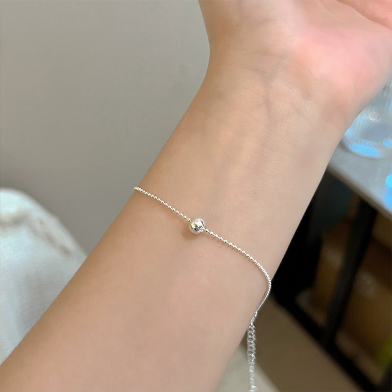 S925 silver simple temperament fresh and sweet niche design ins bracelet