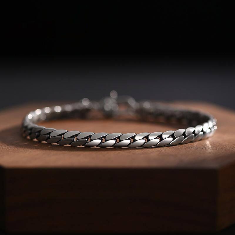 925 Silver Cuban Link Bracelet for Men – Bold Retro Luxury Style