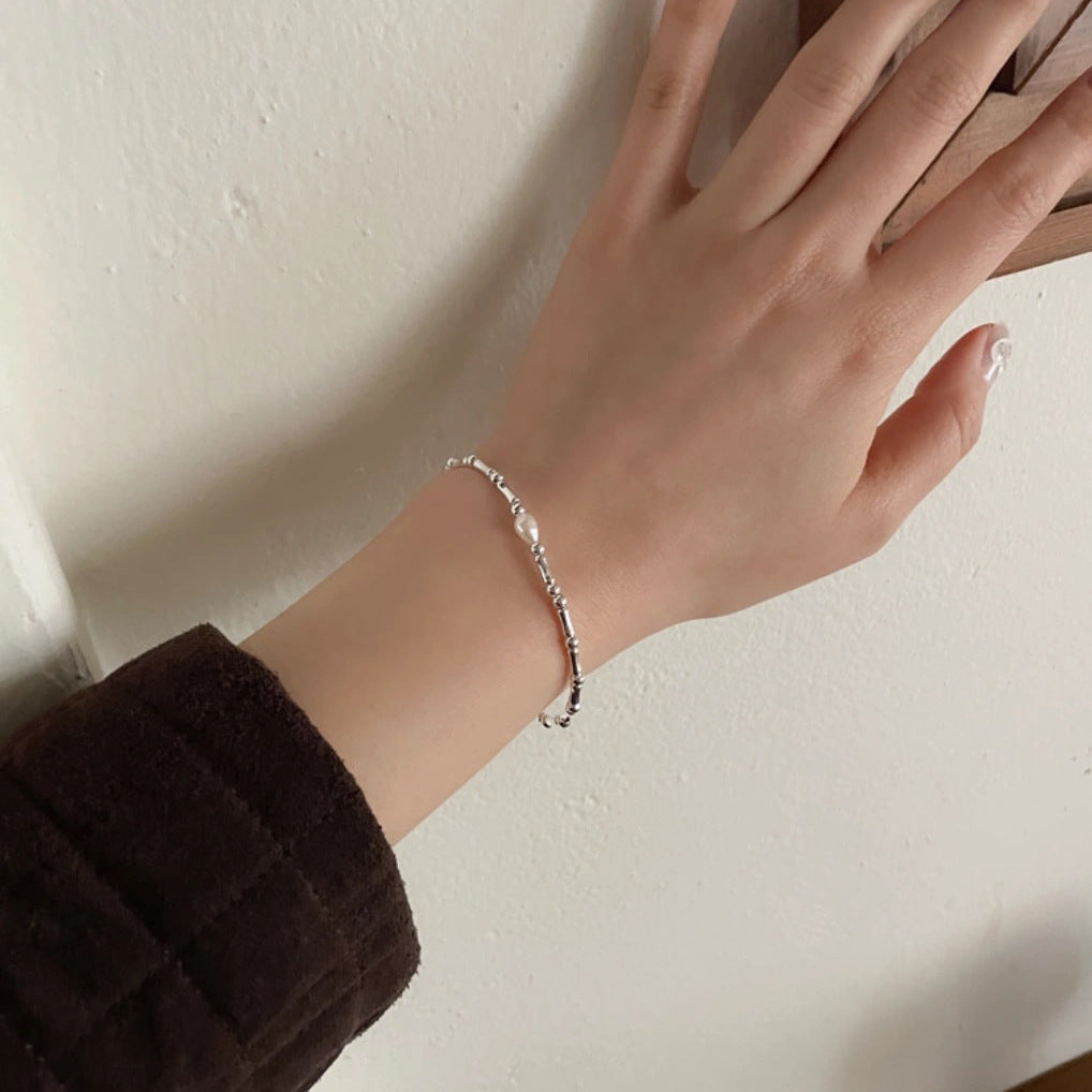 S925 silver simple temperament fresh and sweet niche design ins bracelet