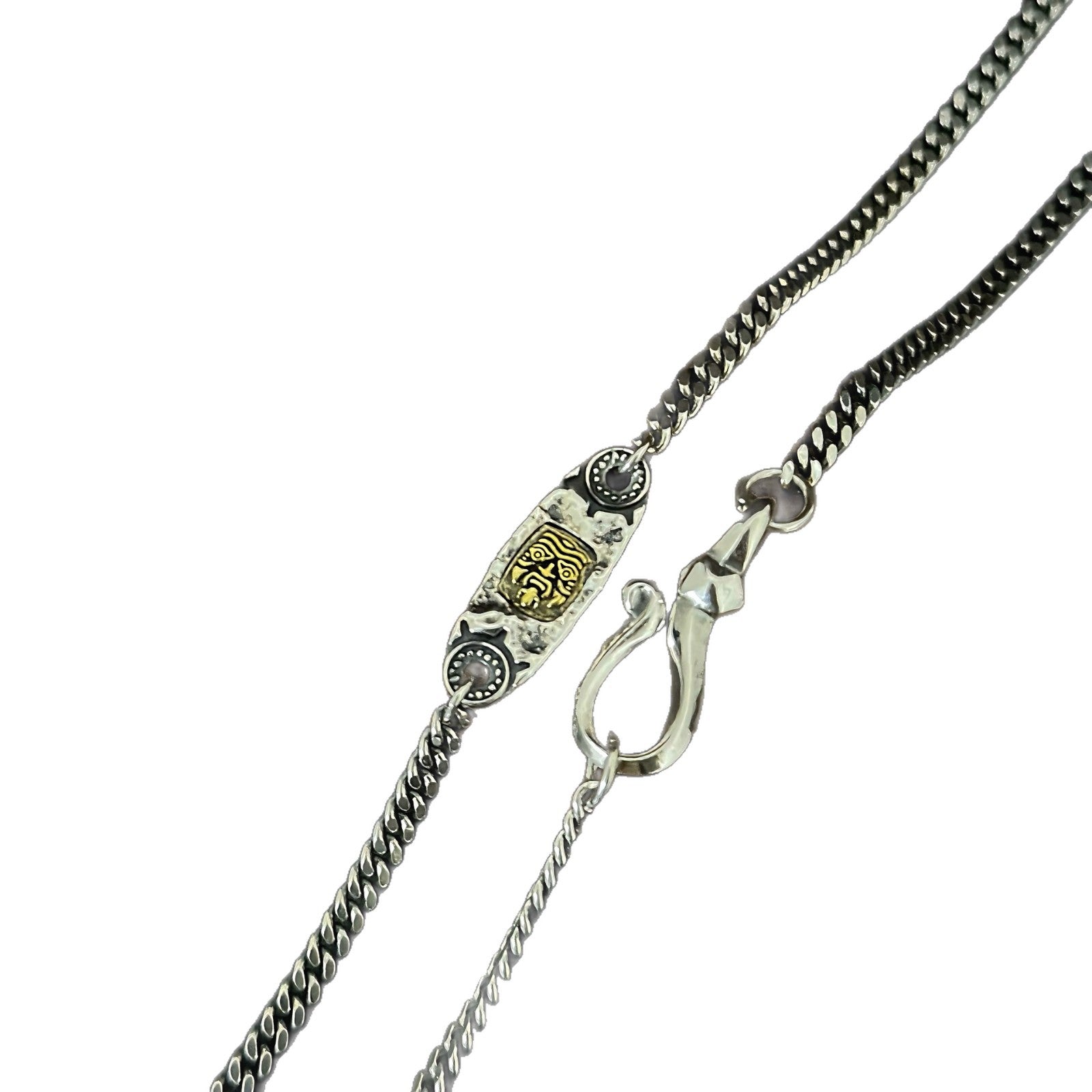 S925 sterling silver Tibetan vintage vintage national style Zakiram necklace for men and women, new Chinese sweater chain ethnic style