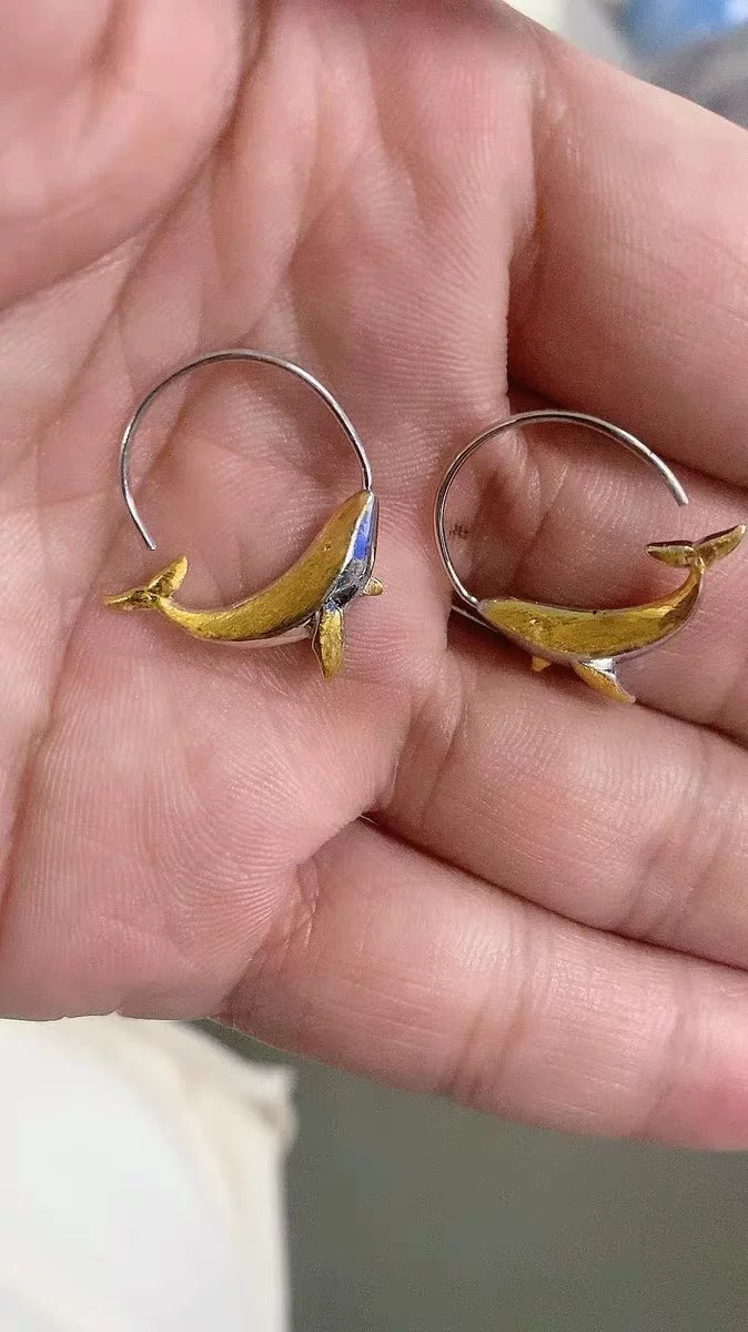 "Getaway" S925 sterling silver earrings Kunpeng whale has a unique shape and exquisite beauty designer original