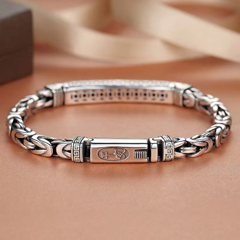 Retro Silver Echo Bracelet for Men – Bold Vintage Style