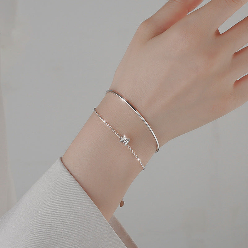 925 silver small waist bracelet for girls light luxury high-end girlfriends bracelet ins niche design double-layer bracelet bracelet