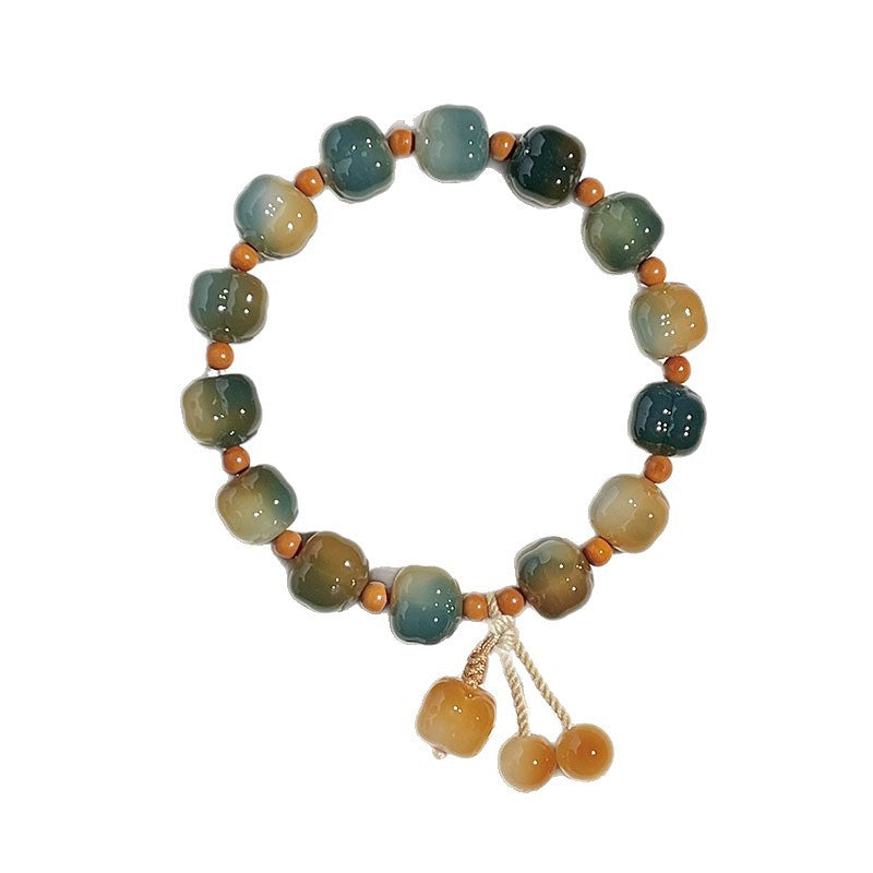 Popular live streaming products: Dunhuang small persimmon Bodhi single ring bracelet for men and women, collectible cultural antique bracelet, Bodhi root design wholesale