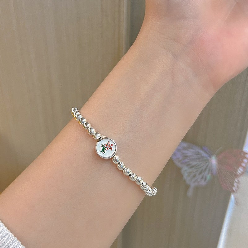 S925 silver simple temperament fresh and sweet niche design ins bracelet