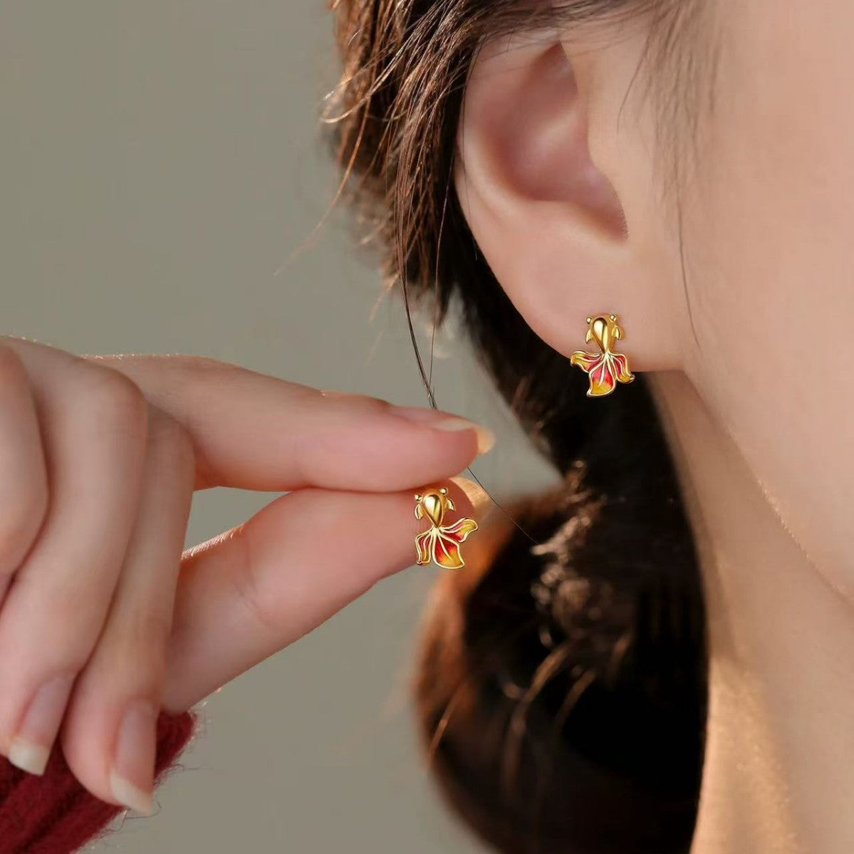 925 sterling silver needle koi earrings high-end sense earrings 2026 horse Chinese New Year women's earrings natal year