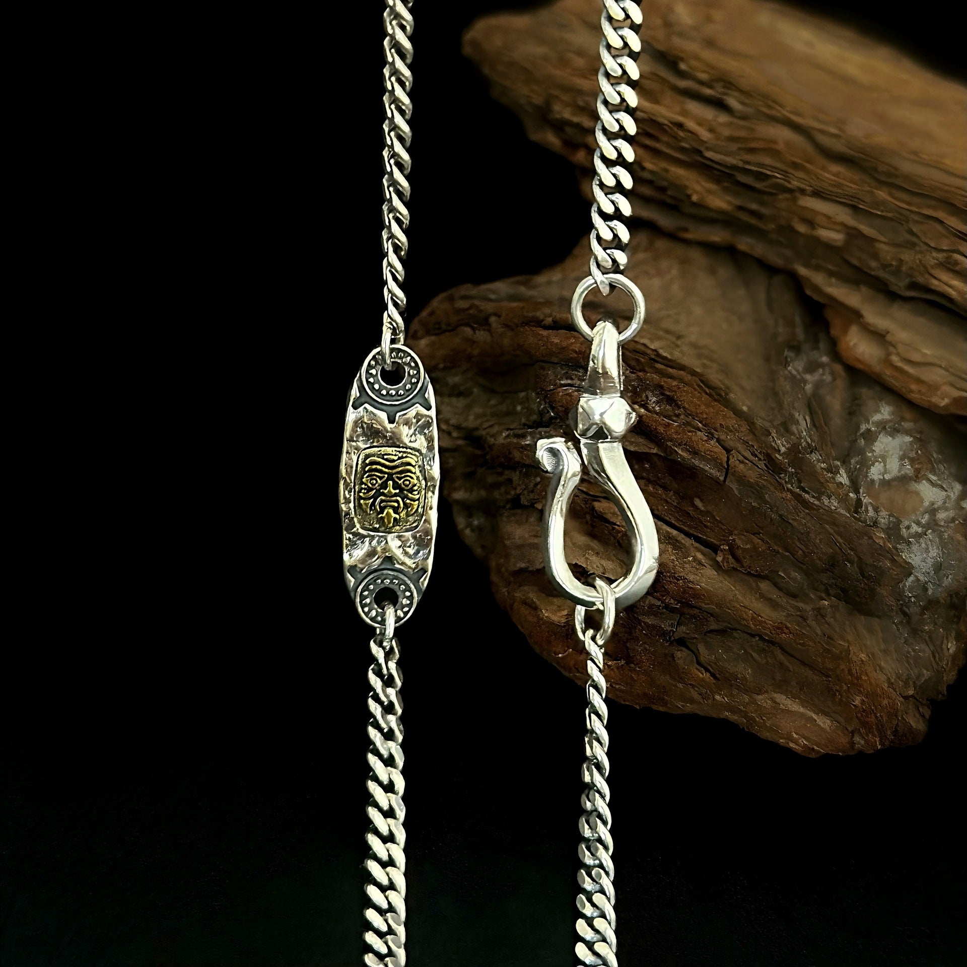 S925 sterling silver Tibetan vintage vintage national style Zakiram necklace for men and women, new Chinese sweater chain ethnic style