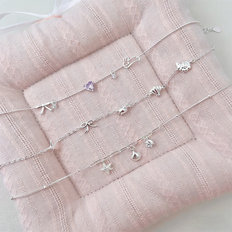 S925 silver simple temperament fresh and sweet niche design ins bracelet