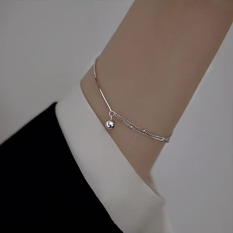 S925 silver simple temperament fresh and sweet niche design ins bracelet