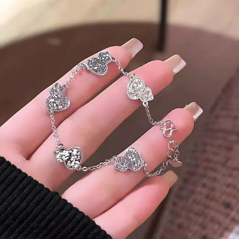 S925 silver simple temperament fresh and sweet niche design ins bracelet