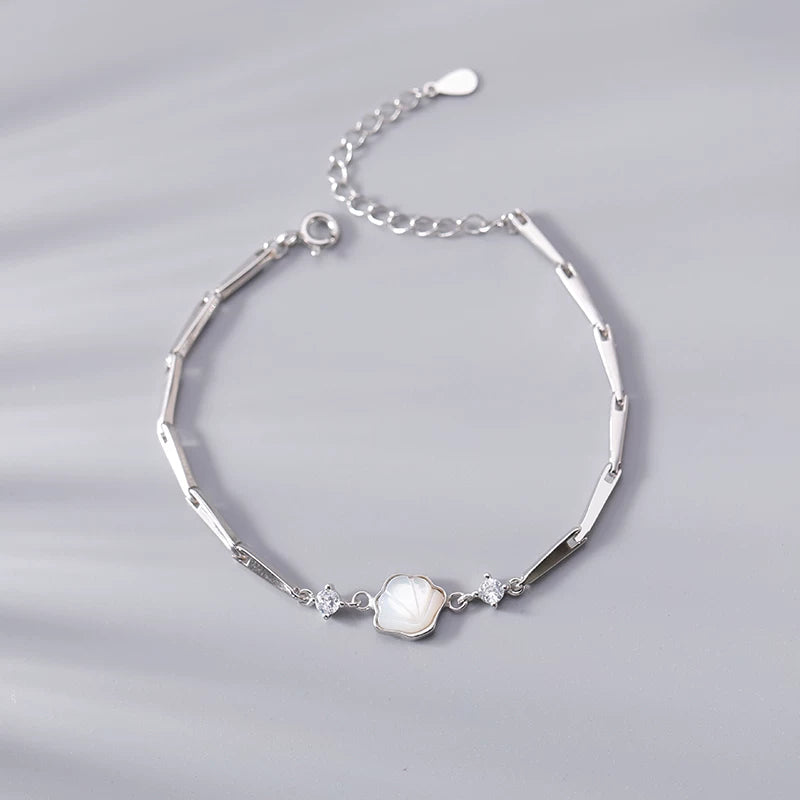 S925 Silver Shell Bracelet Women's 2022 New Trendy Ins Niche Design Sense A Shell Hand Ornament Birthday Gift
