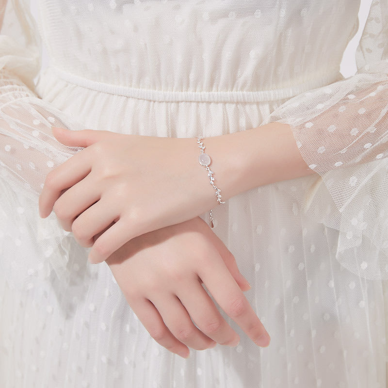 S925 Silver Bracelet Female Moonlight Forest Student Korean Version Simple Personality Sen Department Minority Girlfriend Jewelry Silver Jewelry