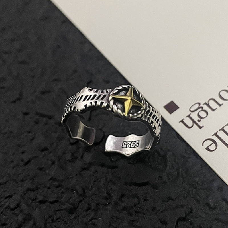 Handmade S925 Thai Silver Ring for Men – Vintage Artisan Design