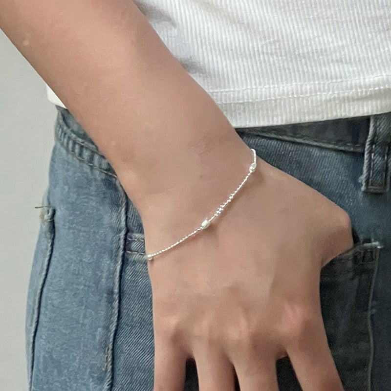S925 silver simple temperament fresh and sweet niche design ins bracelet