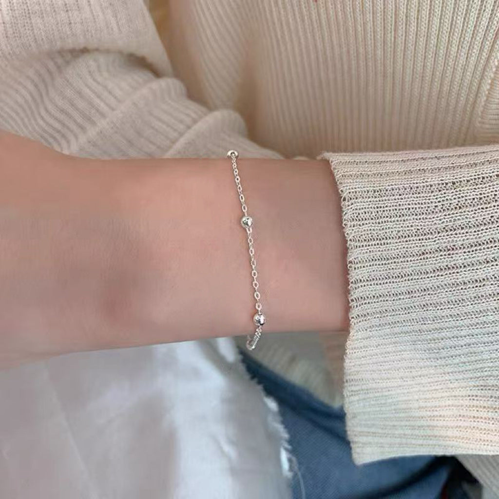 S925 silver simple temperament fresh and sweet niche design ins bracelet