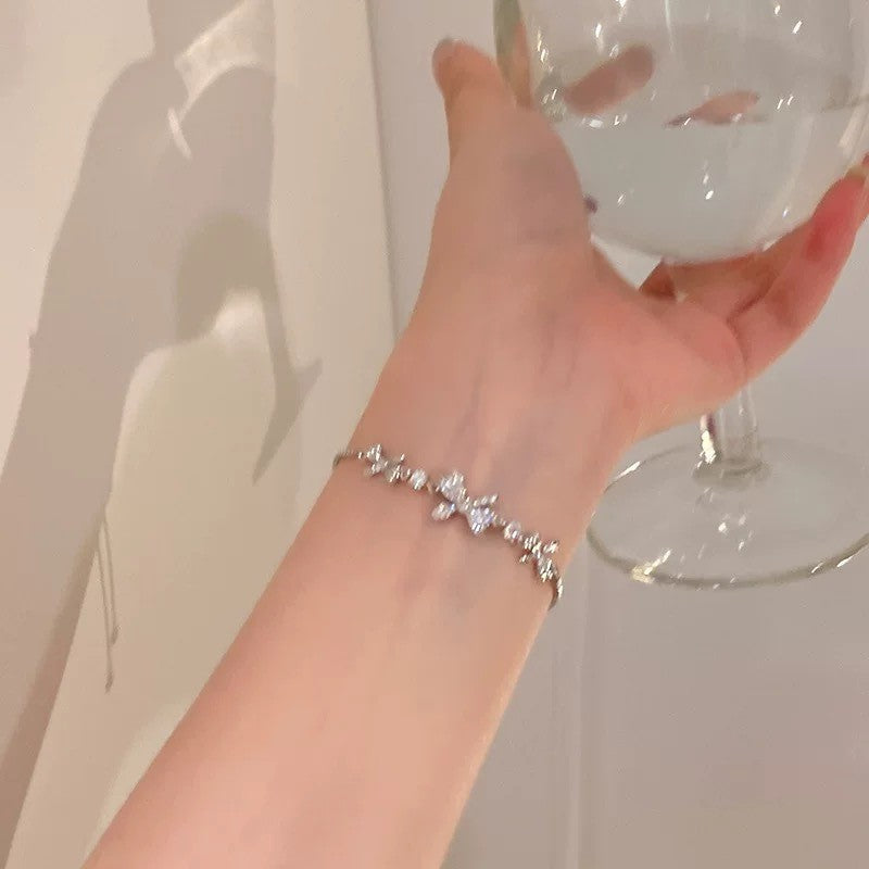 S925 silver simple temperament fresh and sweet niche design ins bracelet