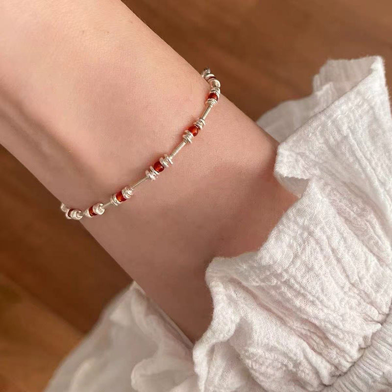 S925 silver simple temperament fresh and sweet niche design ins bracelet