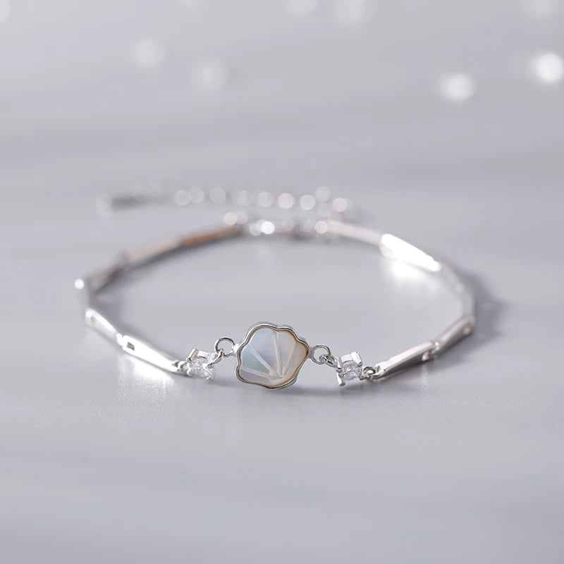 S925 Silver Shell Bracelet Women's 2022 New Trendy Ins Niche Design Sense A Shell Hand Ornament Birthday Gift