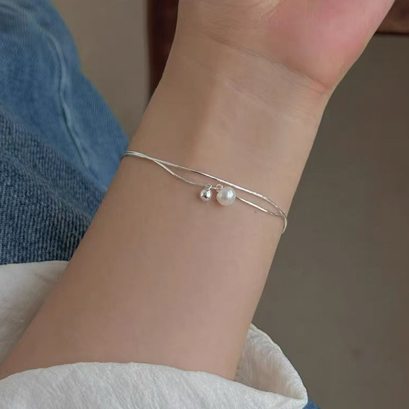 S925 silver simple temperament fresh and sweet niche design ins bracelet