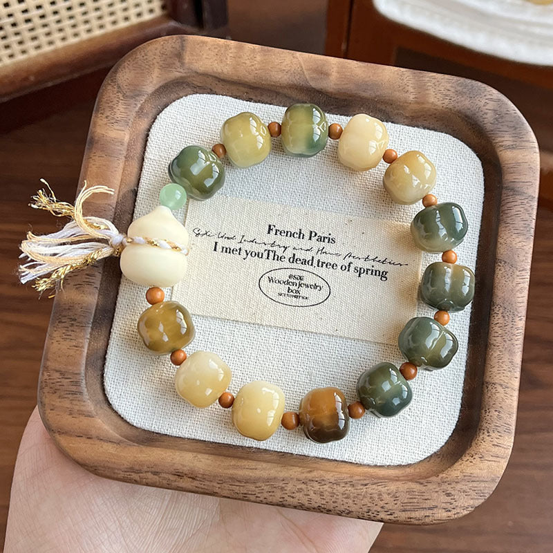 Popular live streaming products: Dunhuang small persimmon Bodhi single ring bracelet for men and women, collectible cultural antique bracelet, Bodhi root design wholesale