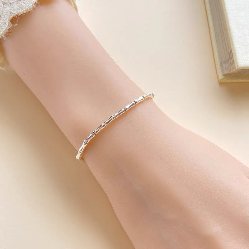 S925 silver simple temperament fresh and sweet niche design ins bracelet