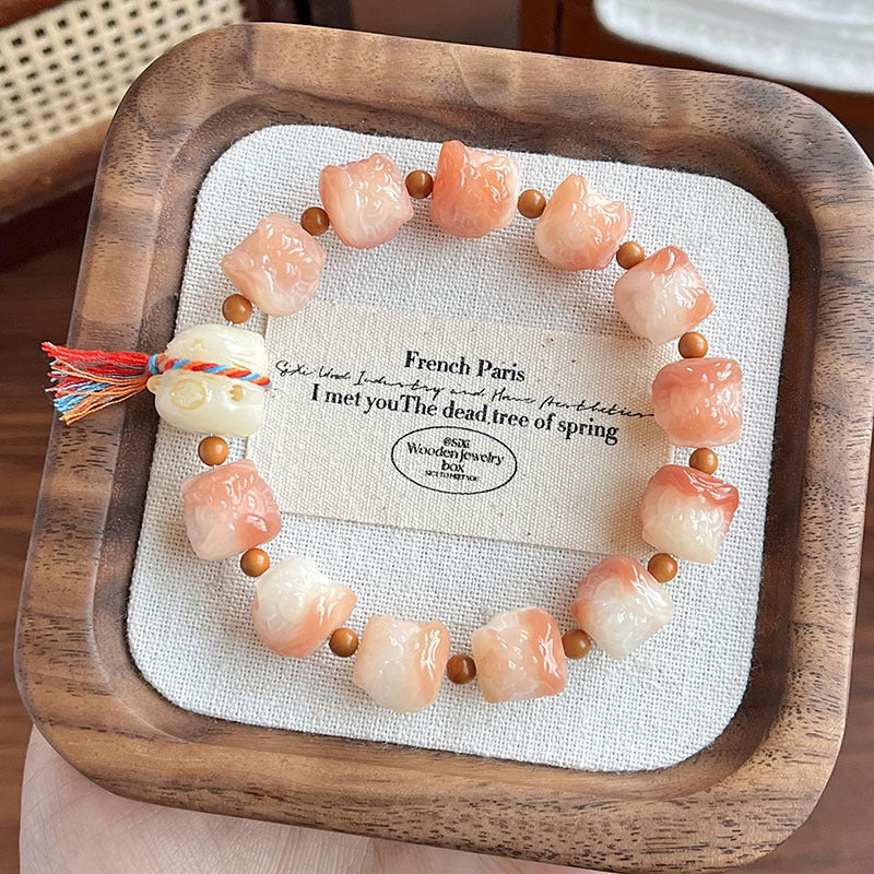 Popular live streaming products: Dunhuang small persimmon Bodhi single ring bracelet for men and women, collectible cultural antique bracelet, Bodhi root design wholesale
