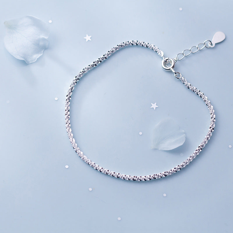 Nalan S925 Silver Elegant Bracelet Korean Style Starry Sky Bead Cross Sweet Summer Jewelry S4861