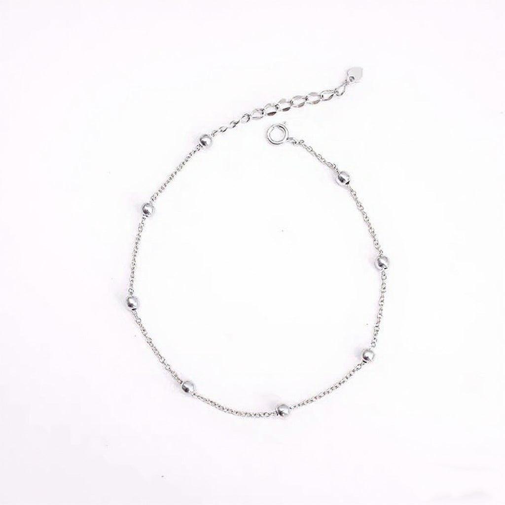 Japanese & Korean S925 Silver 14K Gold-Plated Anklet – Minimalist Summer Style