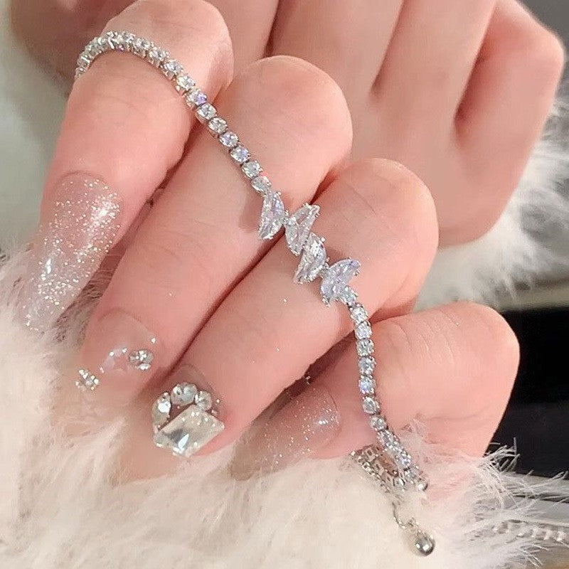 S925 silver simple temperament fresh and sweet niche design ins bracelet