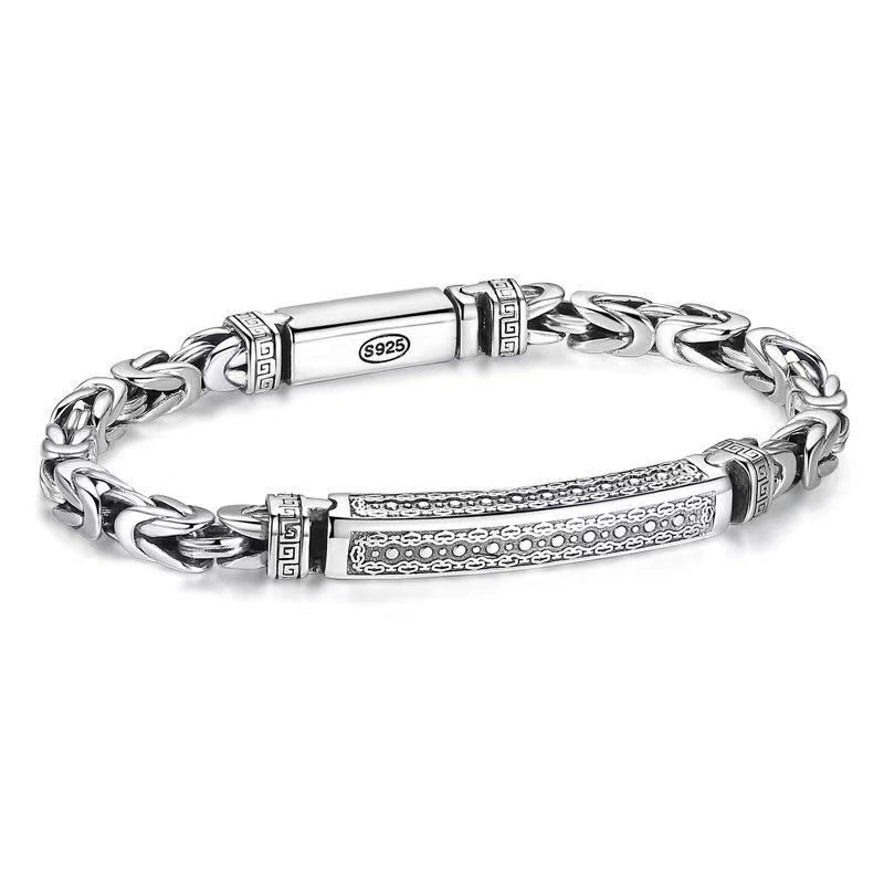 Retro Silver Echo Bracelet for Men – Bold Vintage Style