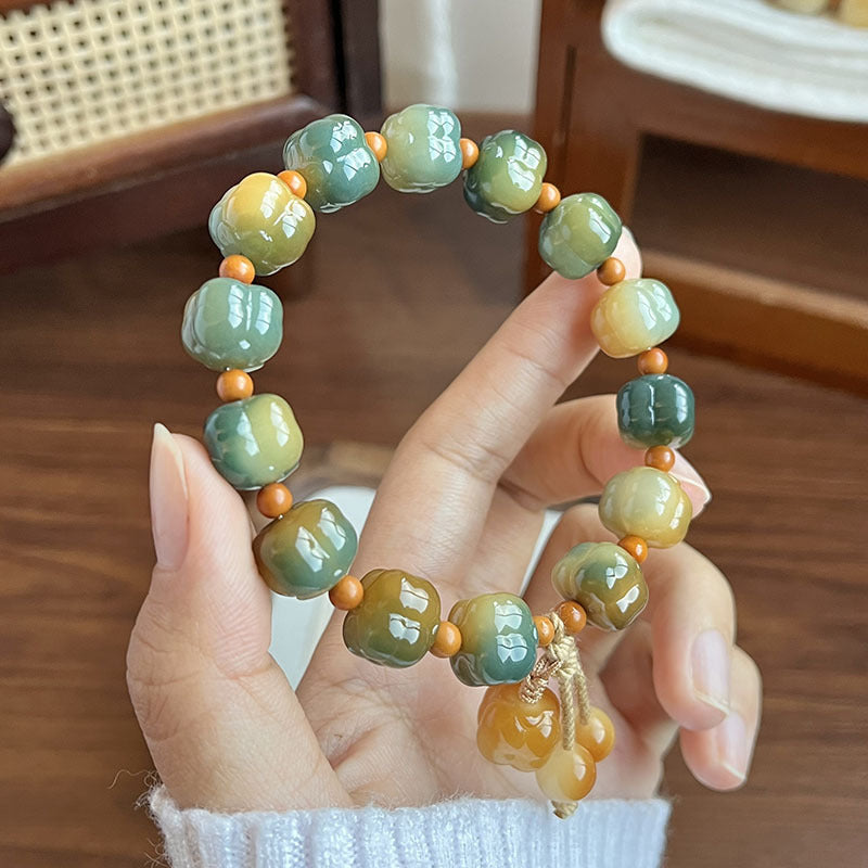 Popular live streaming products: Dunhuang small persimmon Bodhi single ring bracelet for men and women, collectible cultural antique bracelet, Bodhi root design wholesale