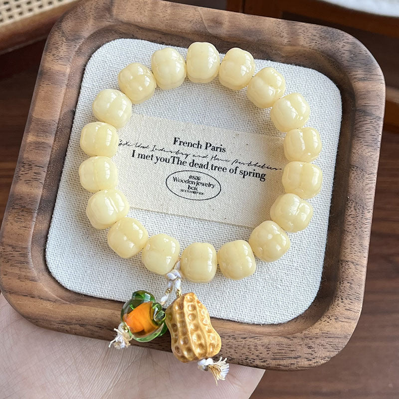 Popular live streaming products: Dunhuang small persimmon Bodhi single ring bracelet for men and women, collectible cultural antique bracelet, Bodhi root design wholesale