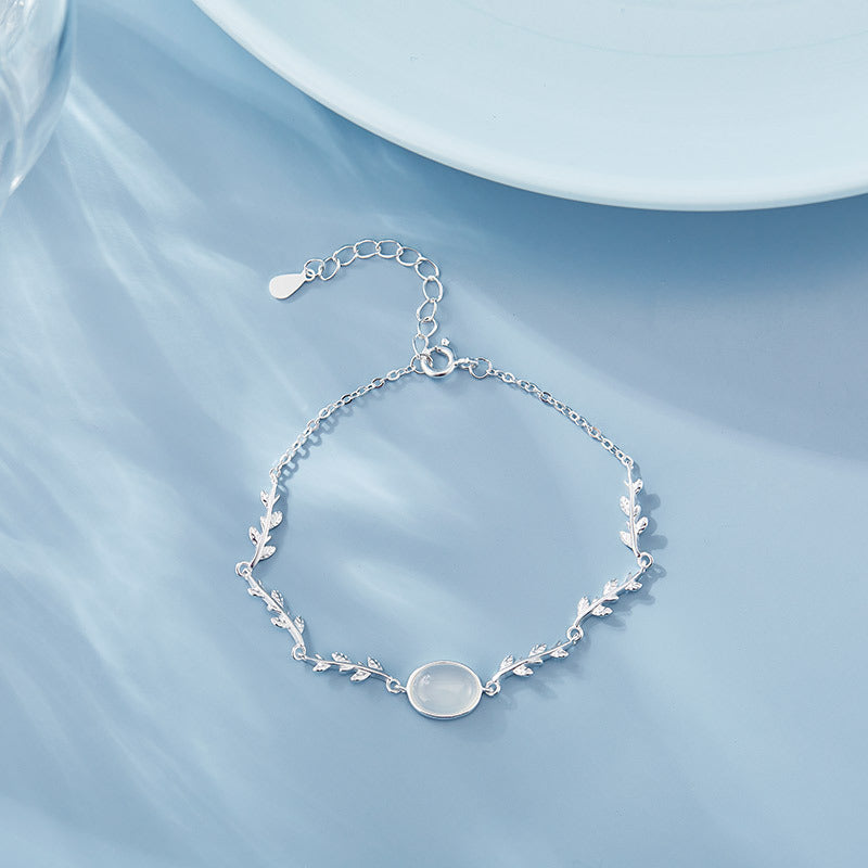 S925 Silver Bracelet Female Moonlight Forest Student Korean Version Simple Personality Sen Department Minority Girlfriend Jewelry Silver Jewelry