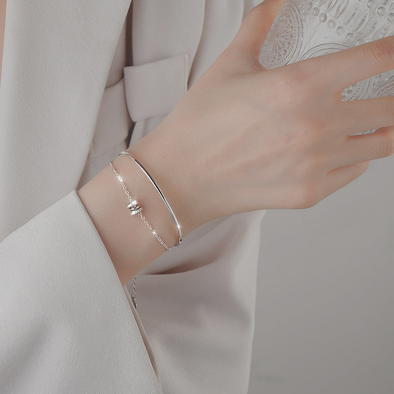 925 silver small waist bracelet for girls light luxury high-end girlfriends bracelet ins niche design double-layer bracelet bracelet