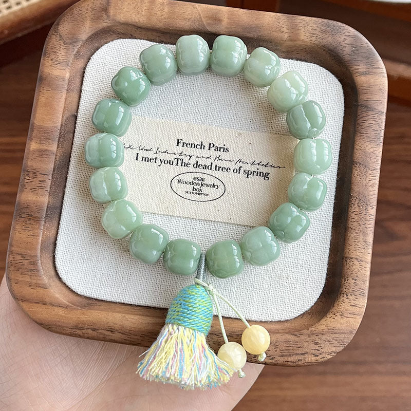 Popular live streaming products: Dunhuang small persimmon Bodhi single ring bracelet for men and women, collectible cultural antique bracelet, Bodhi root design wholesale