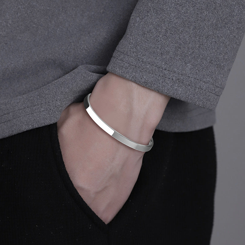 925 Silver-Plated Men's Bracelet – Classic Shine and Modern Simplicity