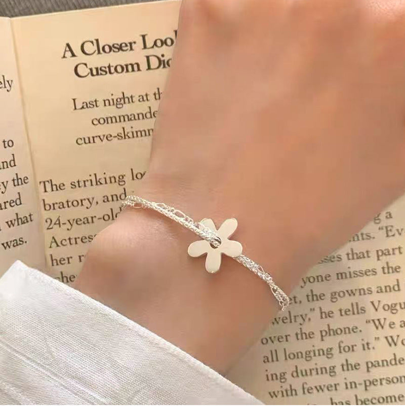 S925 silver simple temperament fresh and sweet niche design ins bracelet